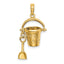 14K 3D MYRTLE BEACH Bucket and Shovel Charm