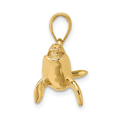 14K 3-D High Polished Bowhead Whale Charm