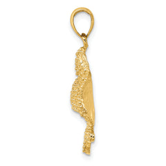 14K Textured Spotted Eagle Ray Charm
