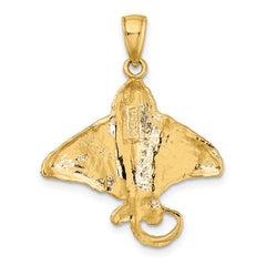 14K Textured Spotted Eagle Ray Charm