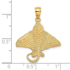 14K Textured Spotted Eagle Ray Charm