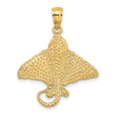 14K Textured Spotted Eagle Ray Charm