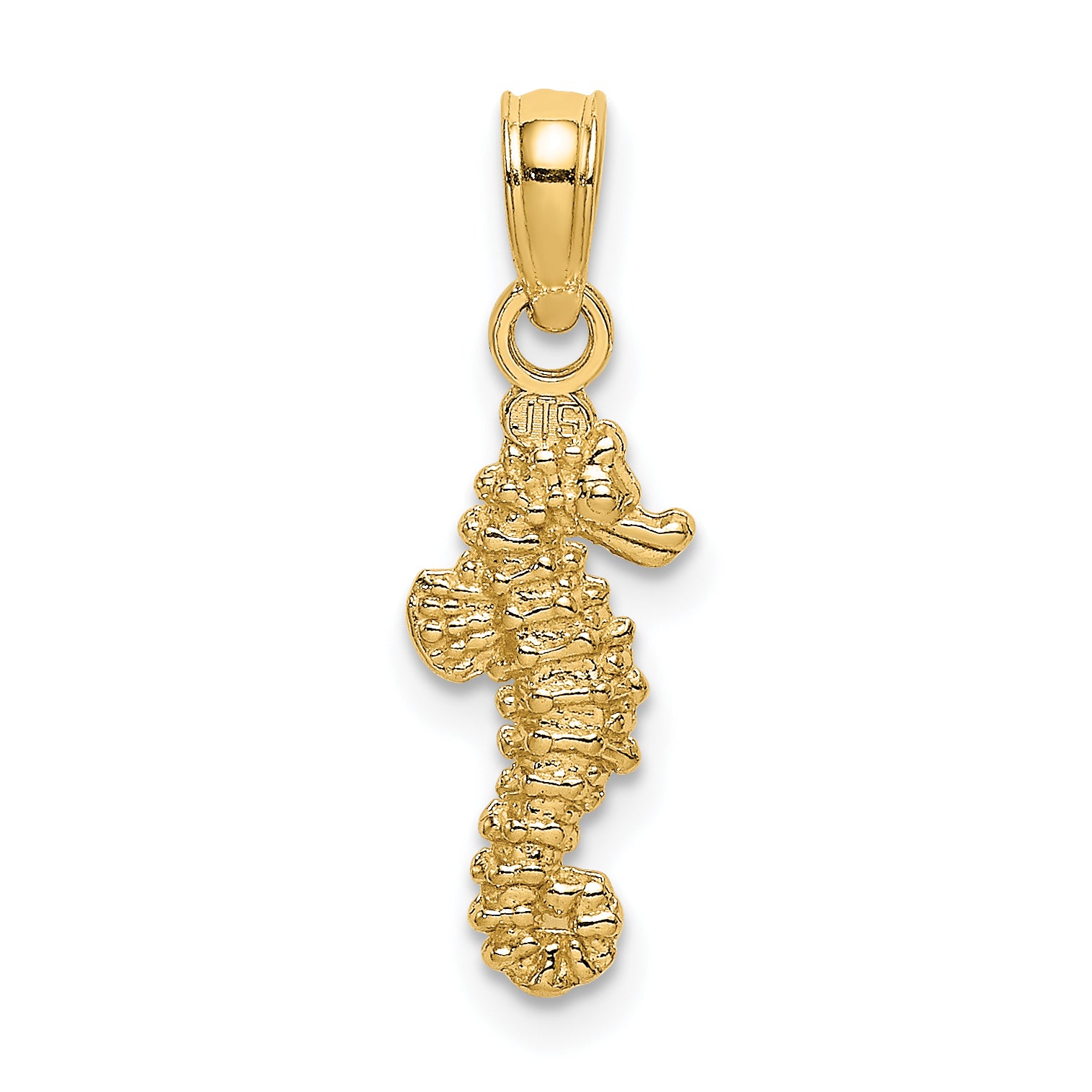 14K 3-D Mini Seahorse Charm
