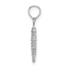 14K White Gold 3-D Mini Seahorse Charm