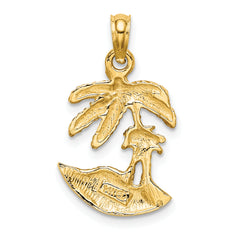 14K 2-D Palm Trees On Island Charm