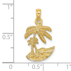 14K 2-D Palm Trees On Island Charm