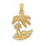Palm Trees on Island Charm in 14K Yellow Gold, 16mm - Sophia Jewelers