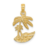 14K 2-D Palm Trees On Island Charm