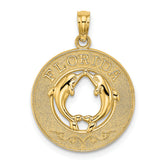 14K FLORIDA w/Dolphins Circle Charm
