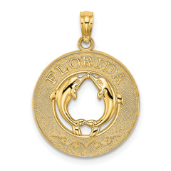 14K FLORIDA w/Dolphins Circle Charm