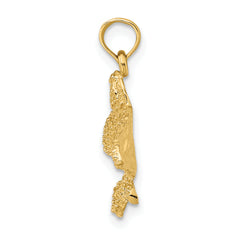 14K Textured Spotted Eagle Ray Charm