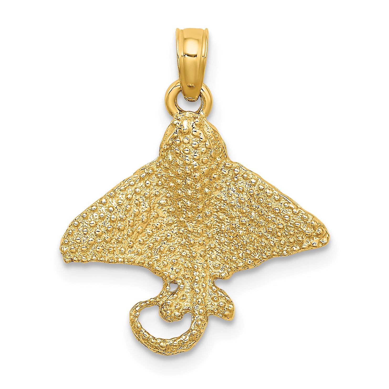 14K Textured Spotted Eagle Ray Charm