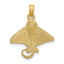 Spotted Eagle Ray Charm in 14K Yellow Gold, 21mm Textured - Sophia Jewelers