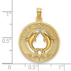 14K OCEAN CITY w/ Dolphins Charm