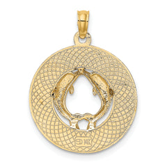 14K MARCO ISLAND Circle w/ Dolphins Charm