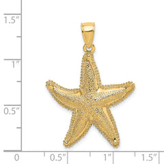 14K Texutred Starfish Charm
