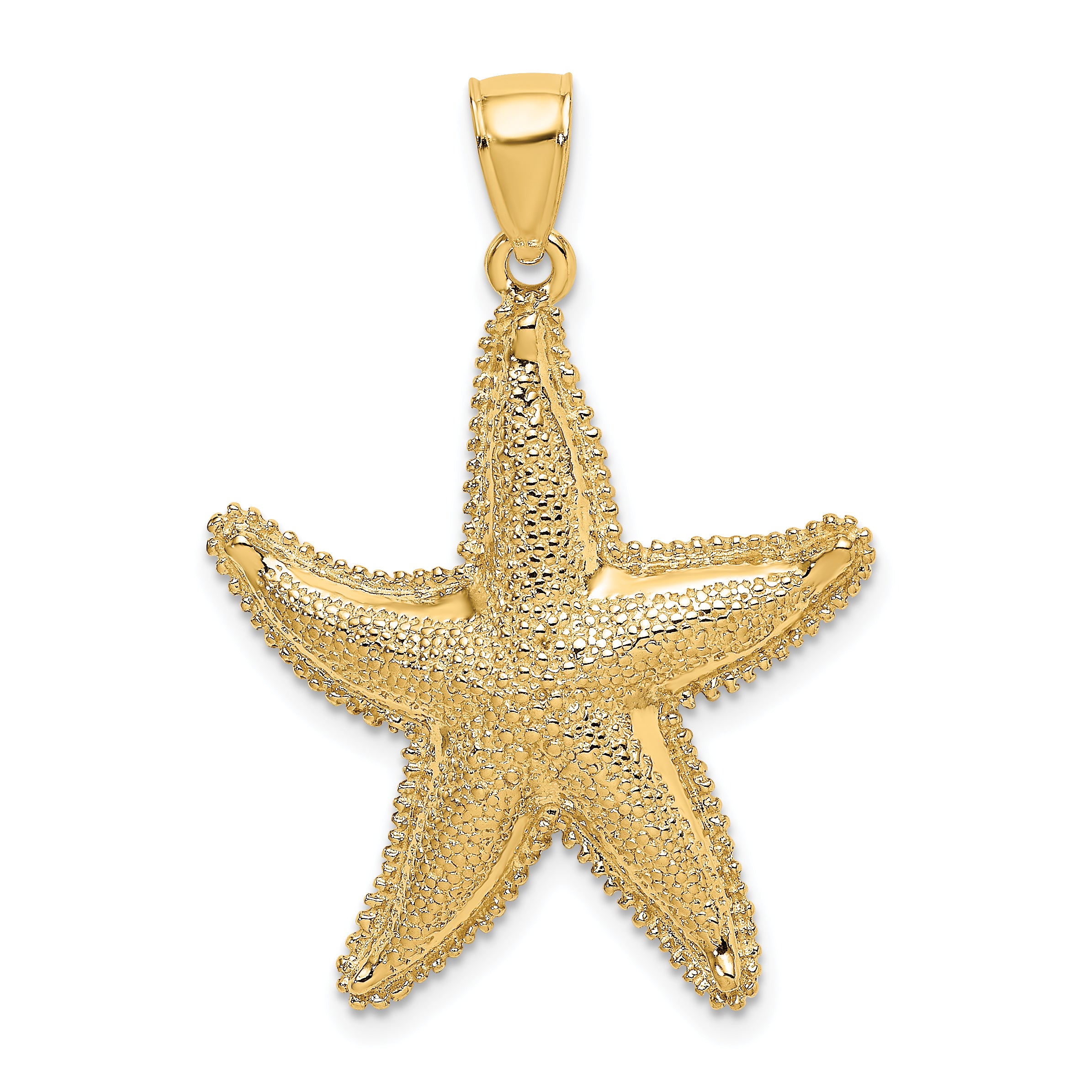 14K Texutred Starfish Charm