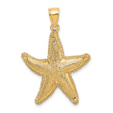 14K Texutred Starfish Charm
