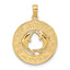 Saint Augustine with Dolphins Circle Charm in 14K Yellow Gold, 25mm - Sophia Jewelers