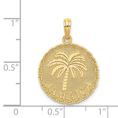 14K JAMAICA and Palm Tree Disk Charm