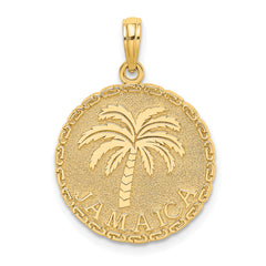 14K JAMAICA and Palm Tree Disk Charm