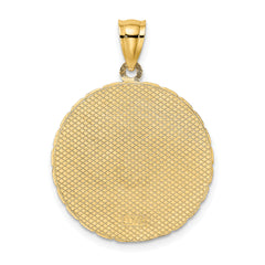 14K JAMAICA and Dolphins Disk Charm