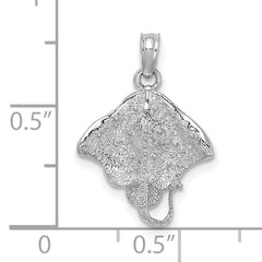 14K White Gold Stingray Charm