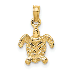14K 3-D Mini Sea Turtle Charm