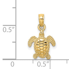 14K 3-D Mini Sea Turtle Charm