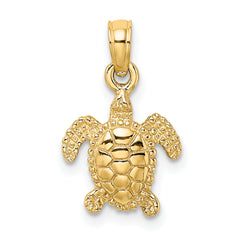 14K 3-D Mini Sea Turtle Charm