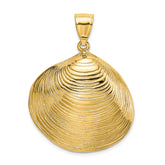 14K Textured Clam Shell Charm