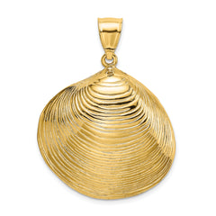 14K Textured Clam Shell Charm