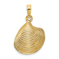 14K 3-D Textured Clam Shell Charm