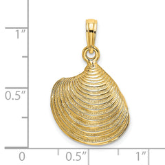 14K 3-D Textured Clam Shell Charm