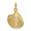 14K 3-D Textured Clam Shell Charm