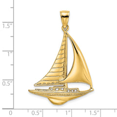 14K Polished Sailboat Charm