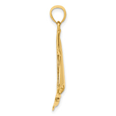 14K Polished Sailboat Charm