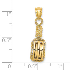 14K 3D Block Mariners Pulley Charm