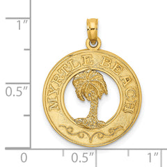 14K MYRTLE BEACH w/Palm Tree Circle Charm