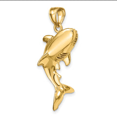 14K 3-D Polished Shark Charm
