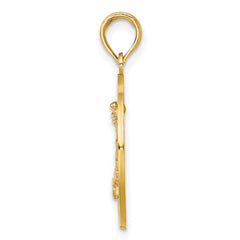 14K SAINT AUGUSTINE w/Lighthouse Circle Charm