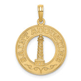 14K SAINT AUGUSTINE w/Lighthouse Circle Charm