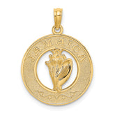 14K JAMAICA Circle w/ Conch Shell Charm
