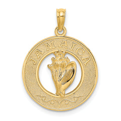 14K JAMAICA Circle w/ Conch Shell Charm