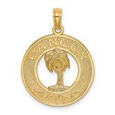 14K CANCUN w/Palm Tree Circle Charm