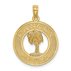 14K CANCUN w/Palm Tree Circle Charm