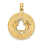 14K BONAIRE Circle w/ Dolphins Charm