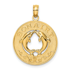 14K BONAIRE Circle w/ Dolphins Charm