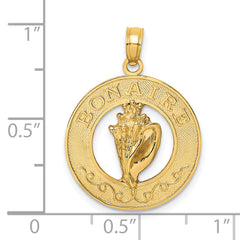 14K BONAIRE Circle w/ Conch Shell Charm