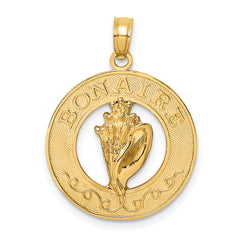 14K BONAIRE Circle w/ Conch Shell Charm